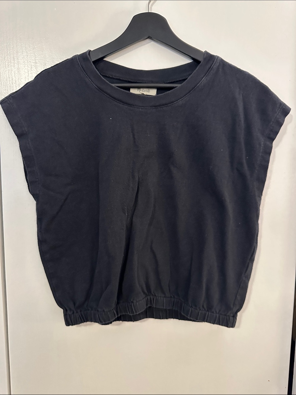 Madewell Black Short-Sleeve Elastic-Hem Tee